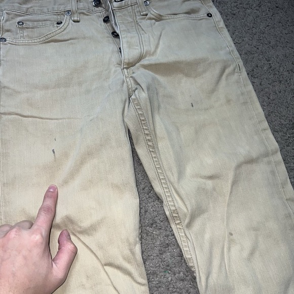 Rag & Bone Jeans Mens 29x32 Brown Khaki Fit 2 Slim Button Fly Denim Pants - Picture 4 of 9